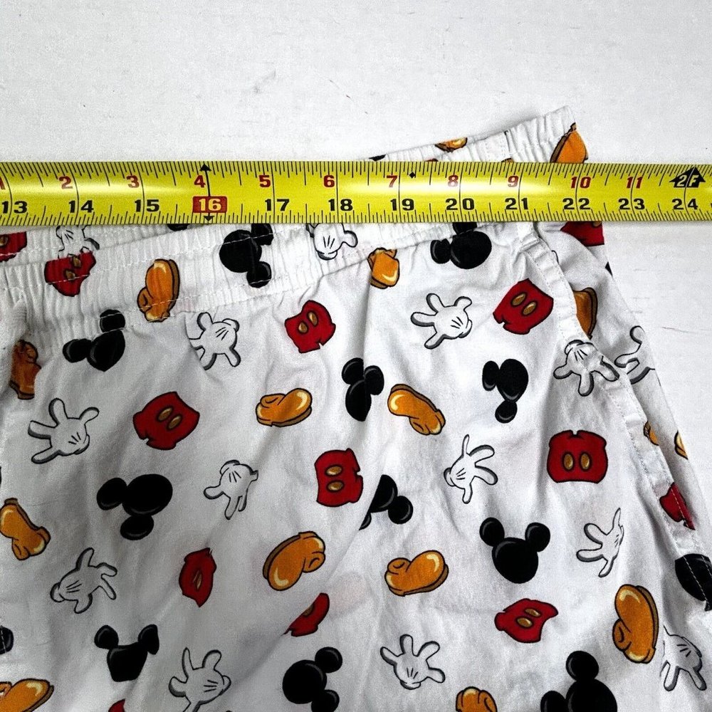 Disney Parks Mickey Mouse Print Pajama Bottoms XXXL Pants Lounge White EUC - Picture 4 of 8